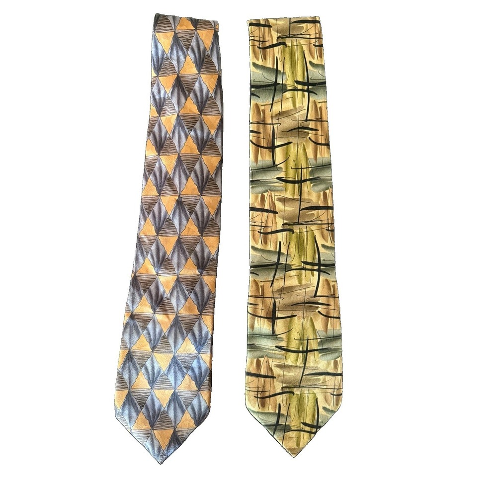 Lot-2 Jerry Garcia Vintage Silk Abstract Neckties EUC